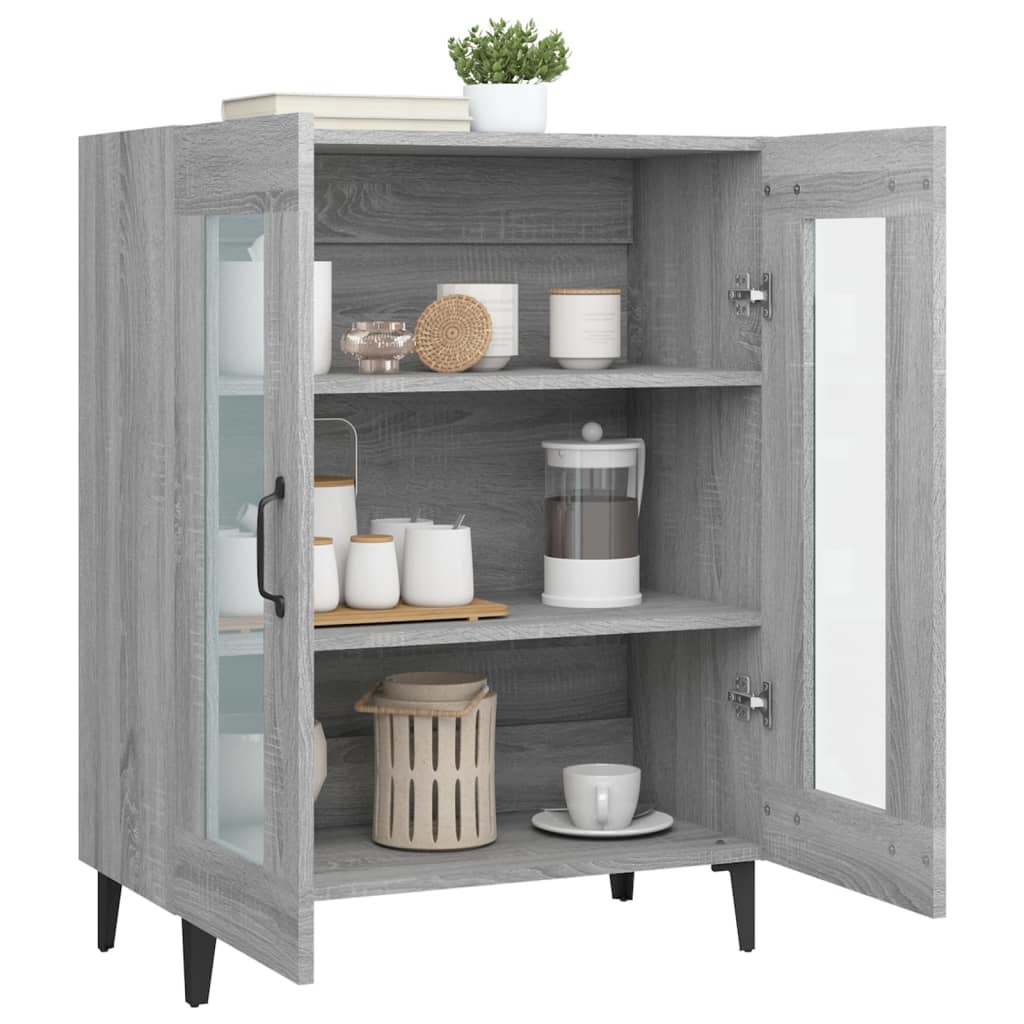 VidaXL Dressoir 69,5x34x90 cm bewerkt hout grijs sonoma eikenkleurig