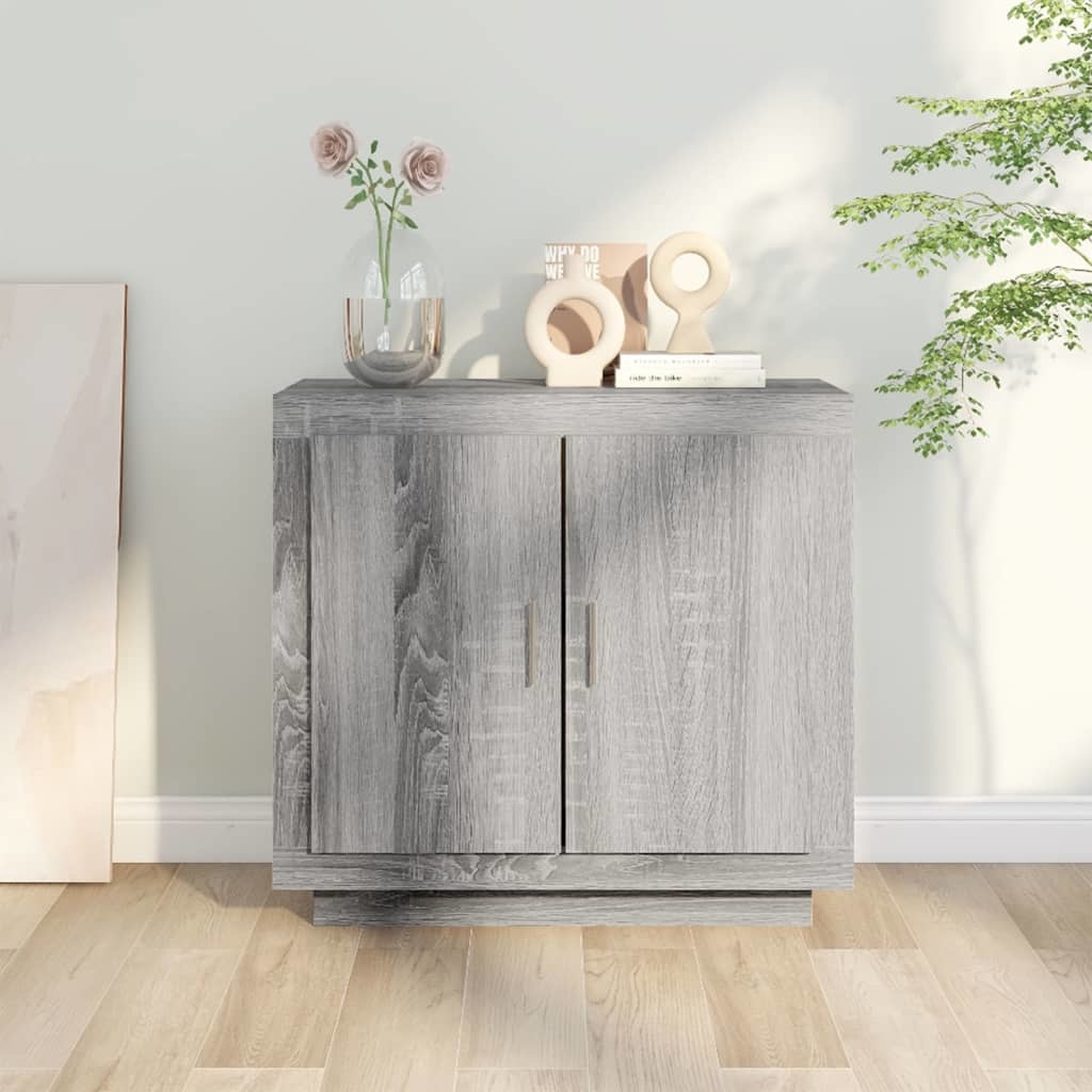 VidaXL Dressoir 80x40x75 cm bewerkt hout grijs sonoma eikenkleurig