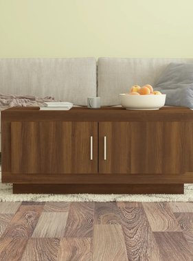 VidaXL Salontafel 102x50x45 cm bewerkt hout bruineikenkleurig