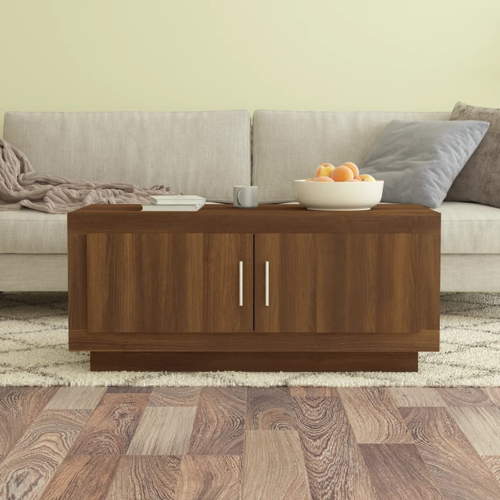 VidaXL Salontafel 102x50x45 cm bewerkt hout bruineikenkleurig