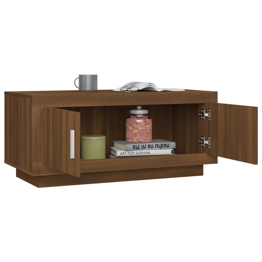 VidaXL Salontafel 102x50x45 cm bewerkt hout bruineikenkleurig