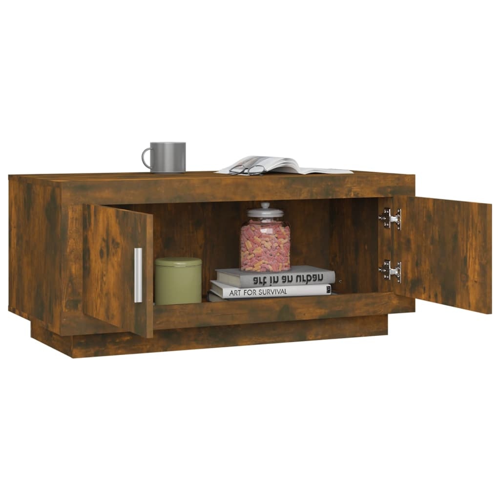 VidaXL Salontafel 102x50x45 cm bewerkt hout gerookt eikenkleurig