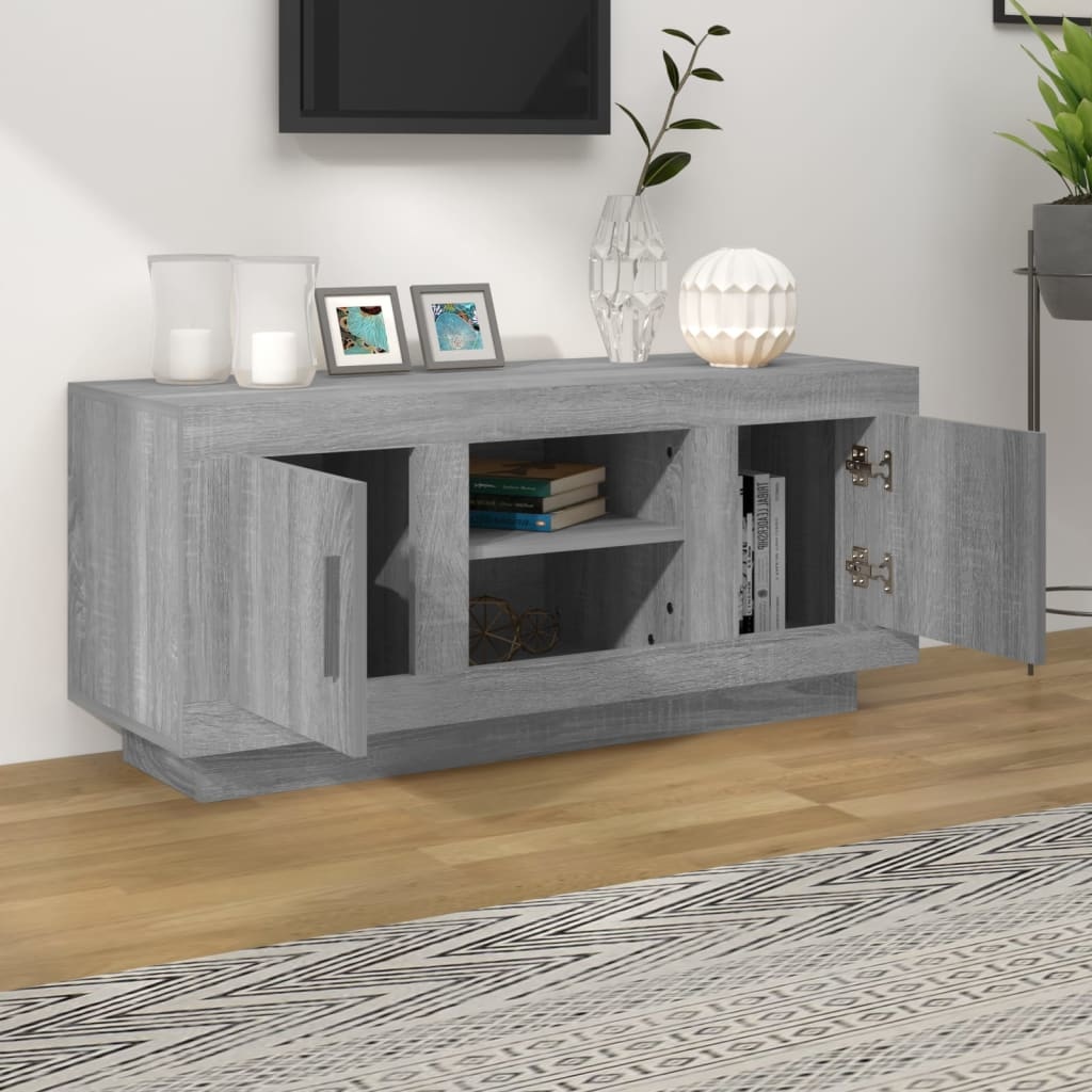 VidaXL Tv-meubel 102x35x45 cm bewerkt hout grijs sonoma eikenkleurig
