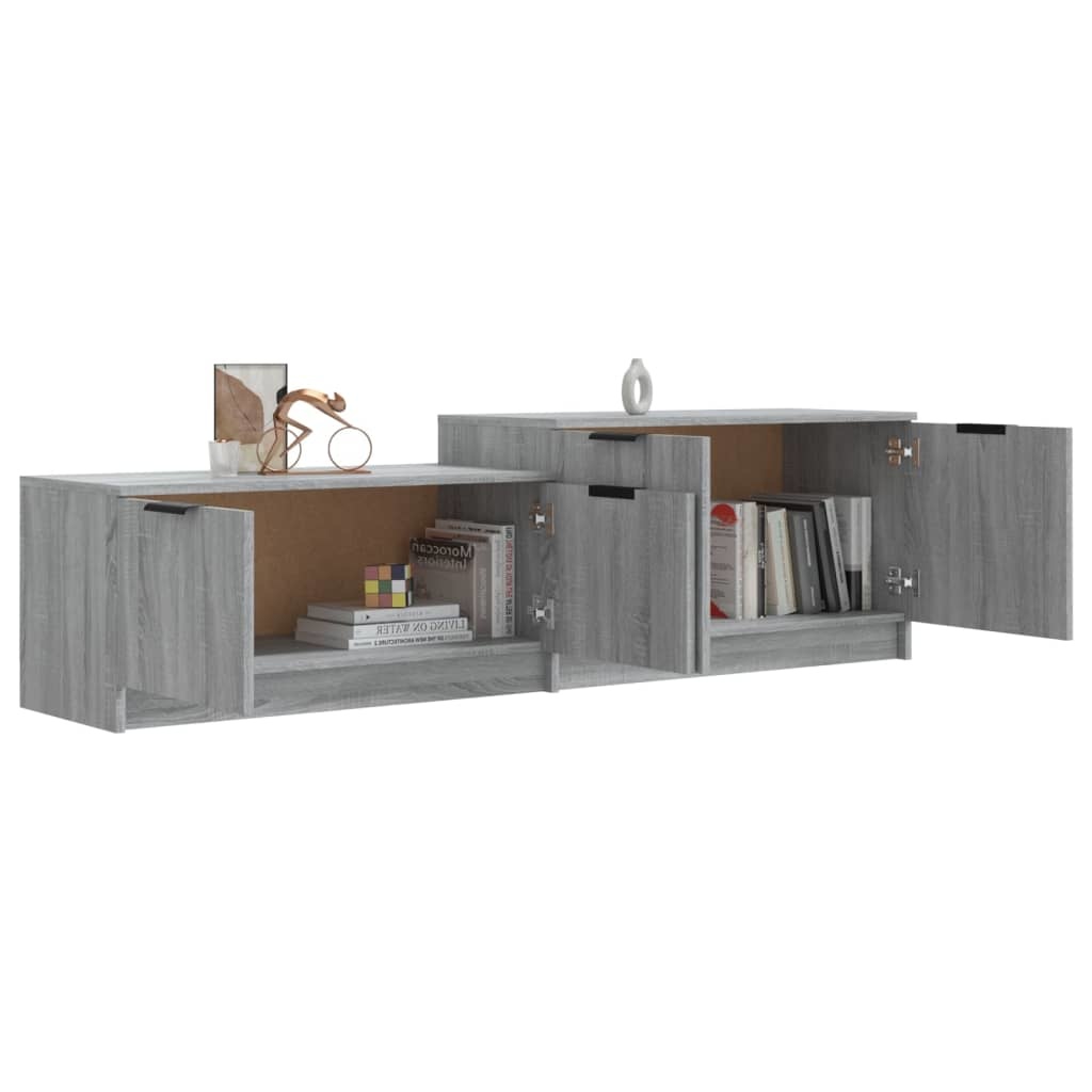 VidaXL Tv-meubel 158,5x36x45 cm bewerkt hout grijs sonoma eikenkleurig