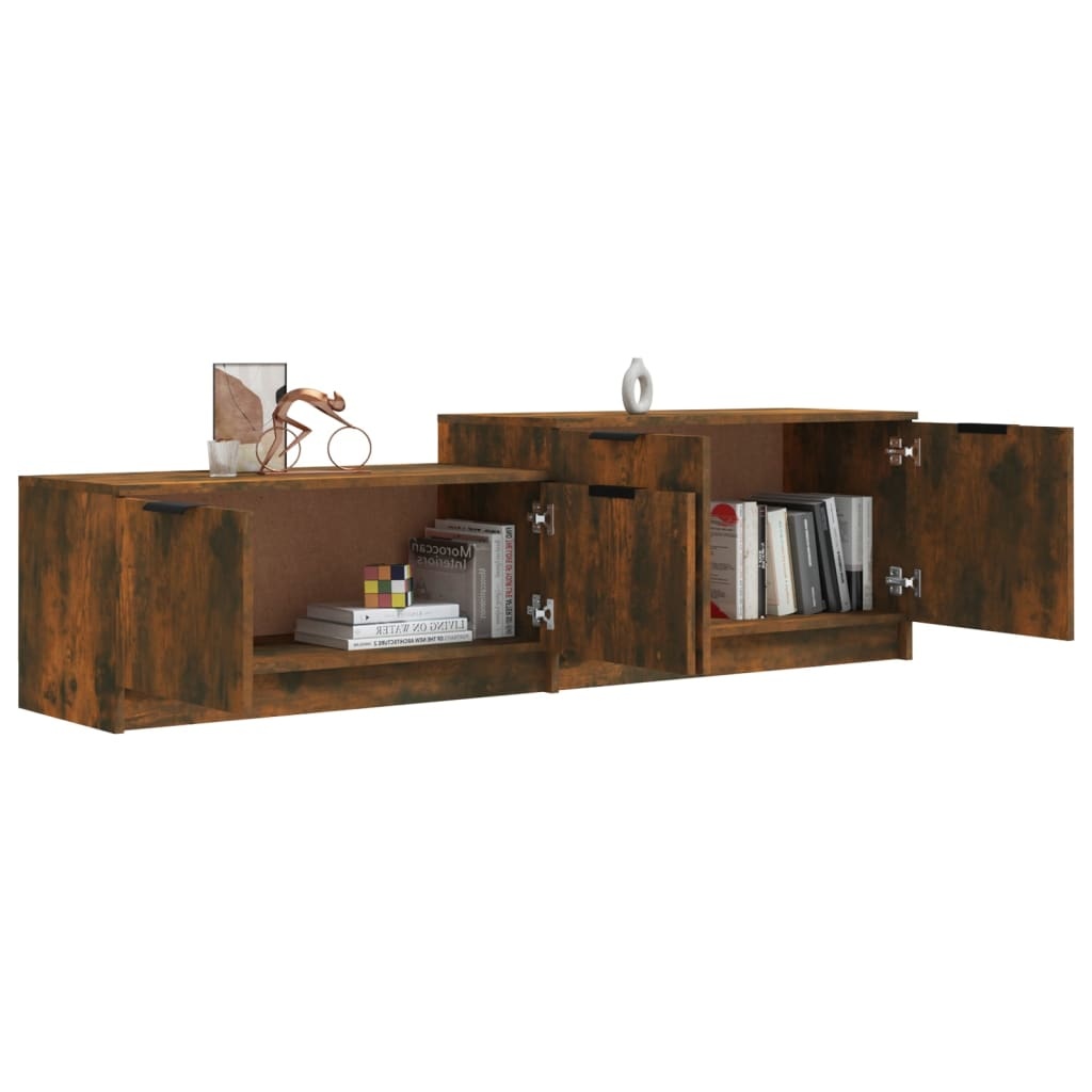 VidaXL Tv-meubel 158,5x36x45 cm bewerkt hout gerookt eikenkleurig