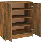 vidaXL Schoenenkast 59x35x70 cm bewerkt hout gerookt eikenkleurig