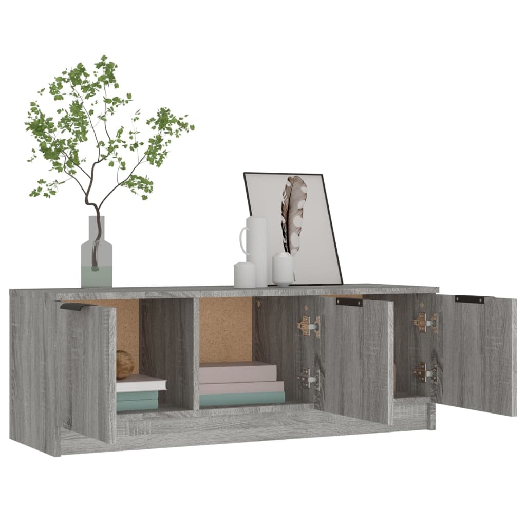 VidaXL Tv-meubel 102x35x36,5 cm bewerkt hout grijs sonoma eikenkleurig