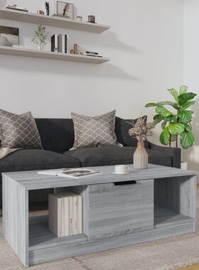 VidaXL Salontafel 102x50x36 cm bewerkt hout grijs sonoma eikenkleurig