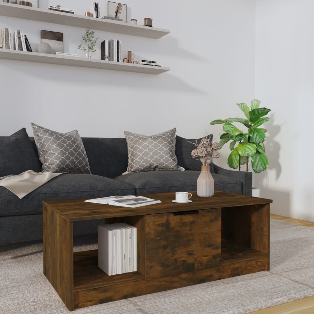 VidaXL Salontafel 102x50x36 cm bewerkt hout gerookt eikenkleurig