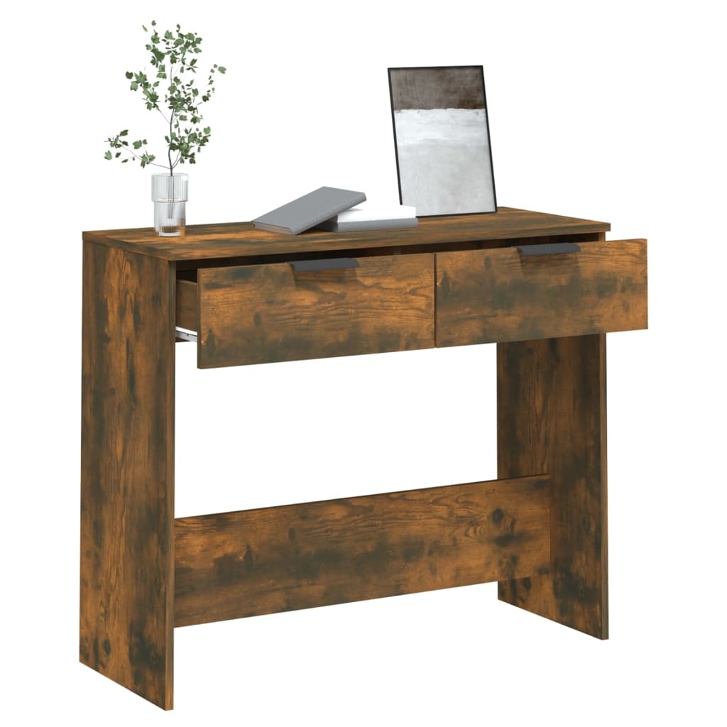 VidaXL Wandtafel 90x36x75 cm bewerkt hout gerookt eikenkleurig