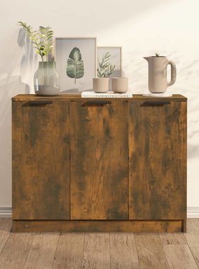 VidaXL Dressoir 90,5x30x70 cm bewerkt hout gerookt eikenkleurig