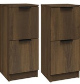 VidaXL Dressoirs 2 st 30x30x70 cm bewerkt hout bruineikenkleurig