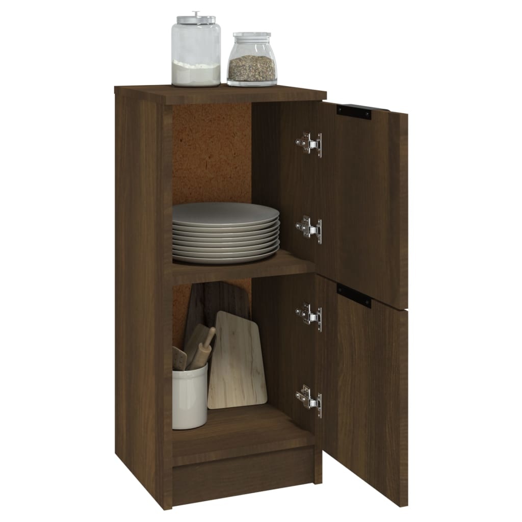 VidaXL Dressoirs 2 st 30x30x70 cm bewerkt hout bruineikenkleurig