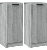 VidaXL Dressoirs 2 st 30x30x70 cm bewerkt hout grijs sonoma eikenkleur