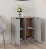 VidaXL Dressoirs 2 st 30x30x70 cm bewerkt hout grijs sonoma eikenkleur