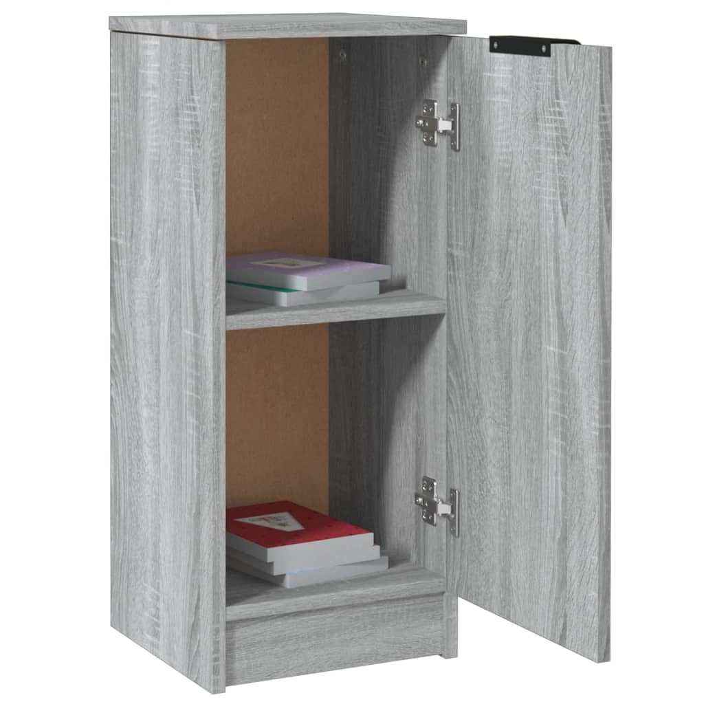 VidaXL Dressoirs 2 st 30x30x70 cm bewerkt hout grijs sonoma eikenkleur