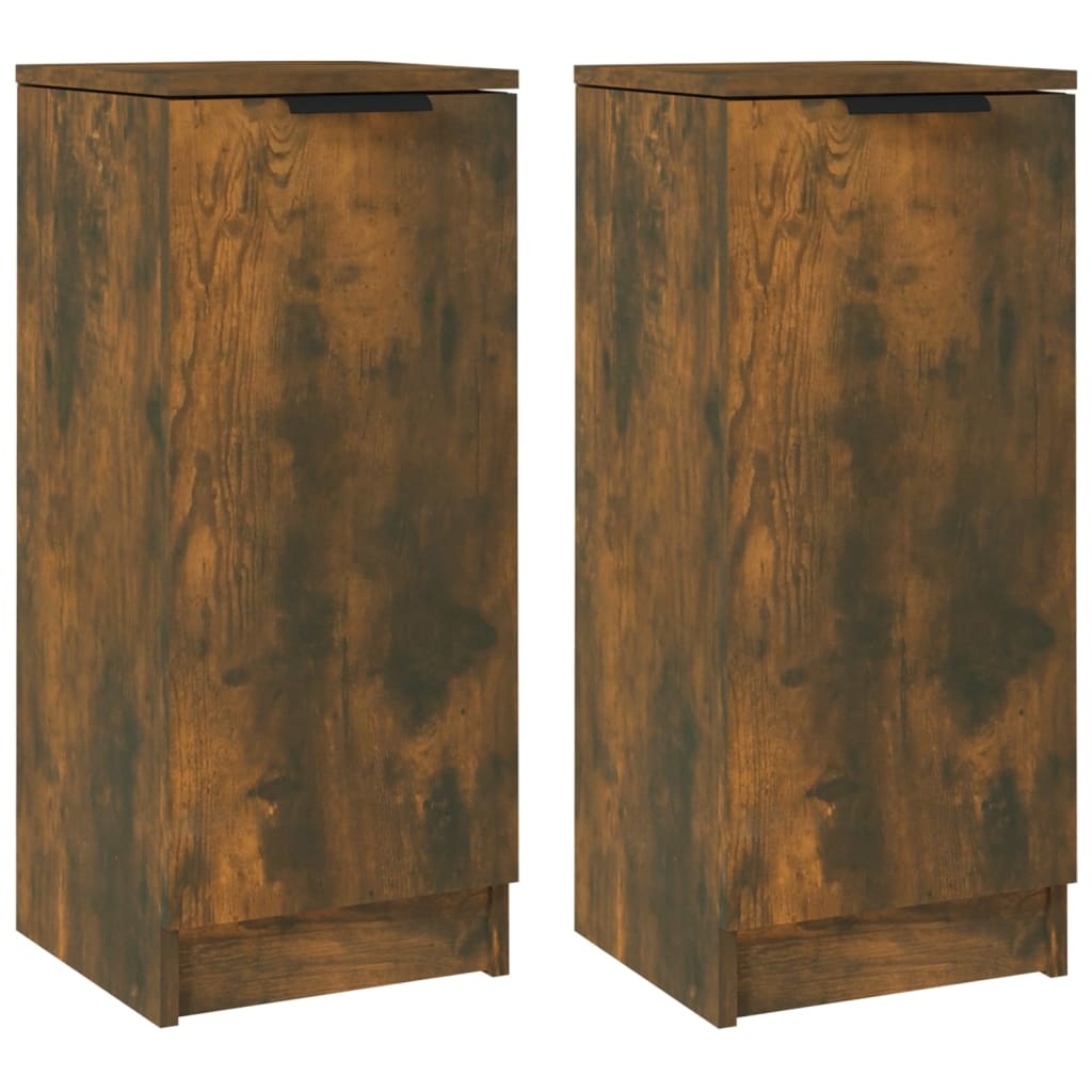 VidaXL Dressoirs 2 st 30x30x70 cm bewerkt hout gerookt eikenkleurig