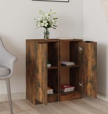 VidaXL Dressoirs 2 st 30x30x70 cm bewerkt hout gerookt eikenkleurig