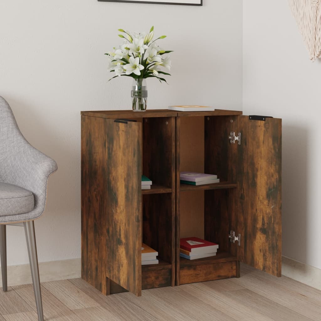 VidaXL Dressoirs 2 st 30x30x70 cm bewerkt hout gerookt eikenkleurig