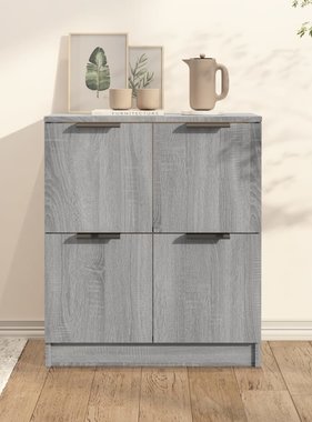 VidaXL Dressoir 60x30x70 cm bewerkt hout grijs sonoma eikenkleurig