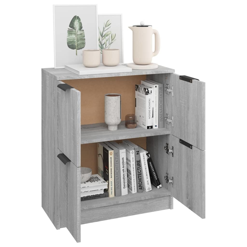 VidaXL Dressoir 60x30x70 cm bewerkt hout grijs sonoma eikenkleurig