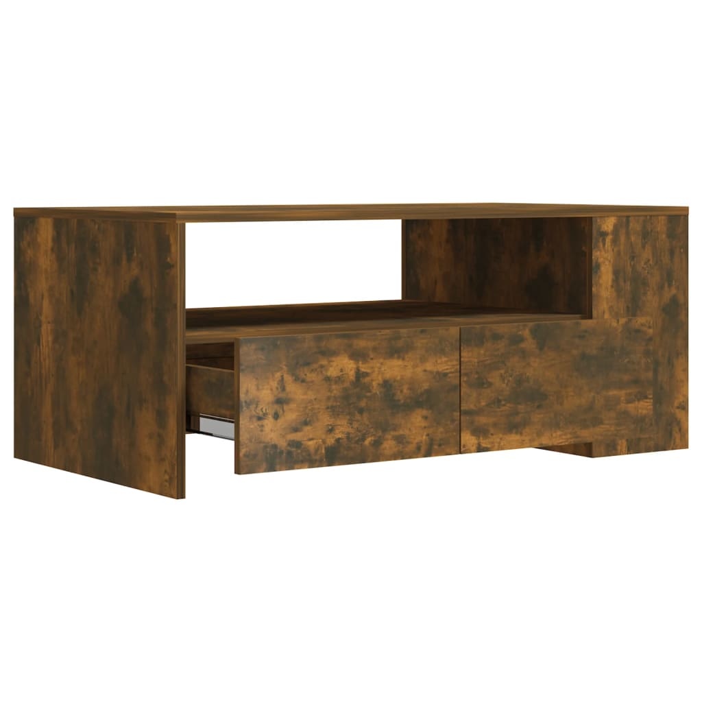 VidaXL Salontafel 102x55x42 cm bewerkt hout gerookt eikenkleurig