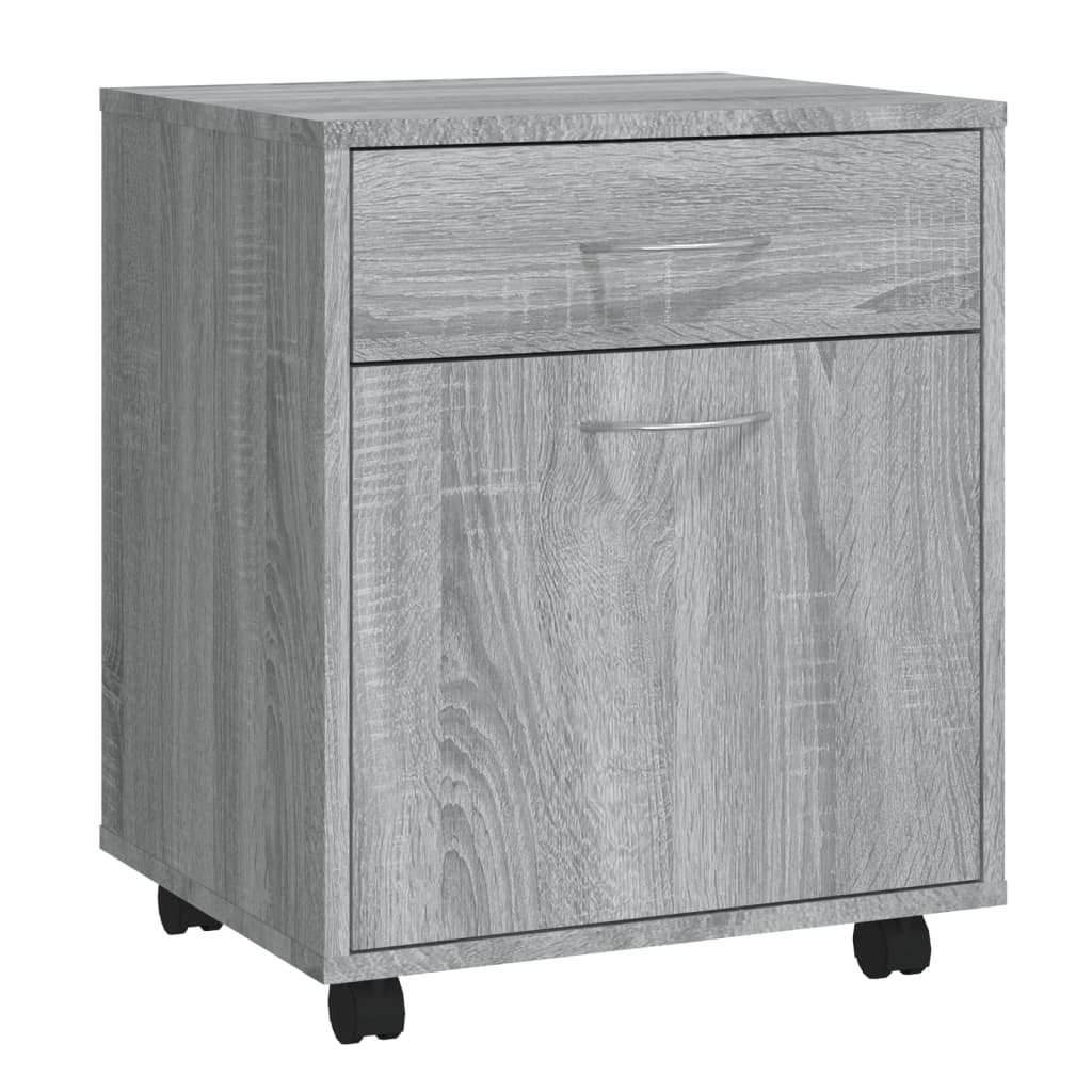 VidaXL Kast verrijdbaar 45x38x54 cm bewerkt hout grijs sonoma eiken