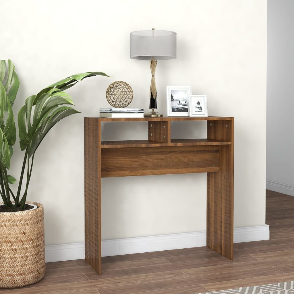 VidaXL Wandtafel 78x30x80 cm bewerkt hout bruineikenkleurig