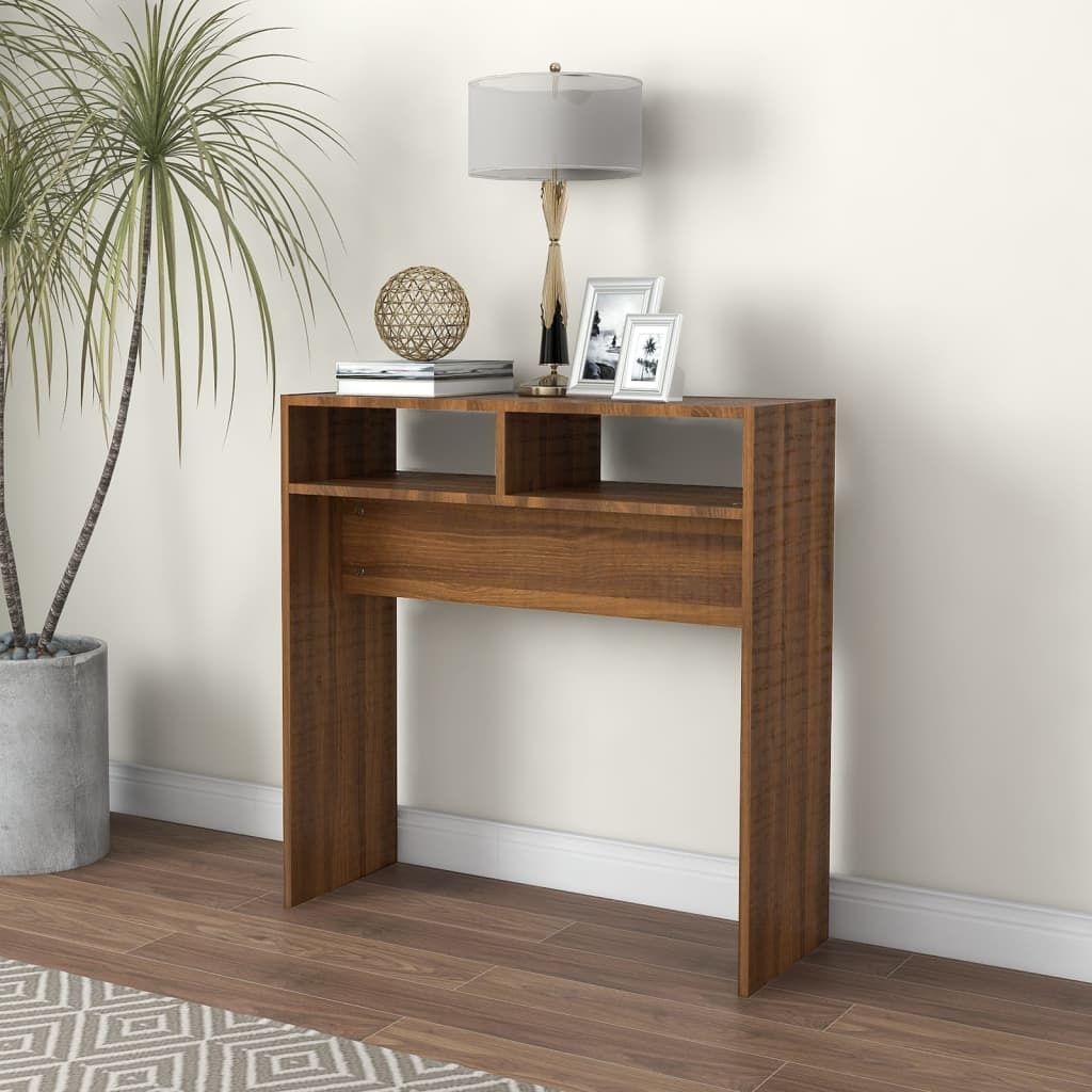 VidaXL Wandtafel 78x30x80 cm bewerkt hout bruineikenkleurig
