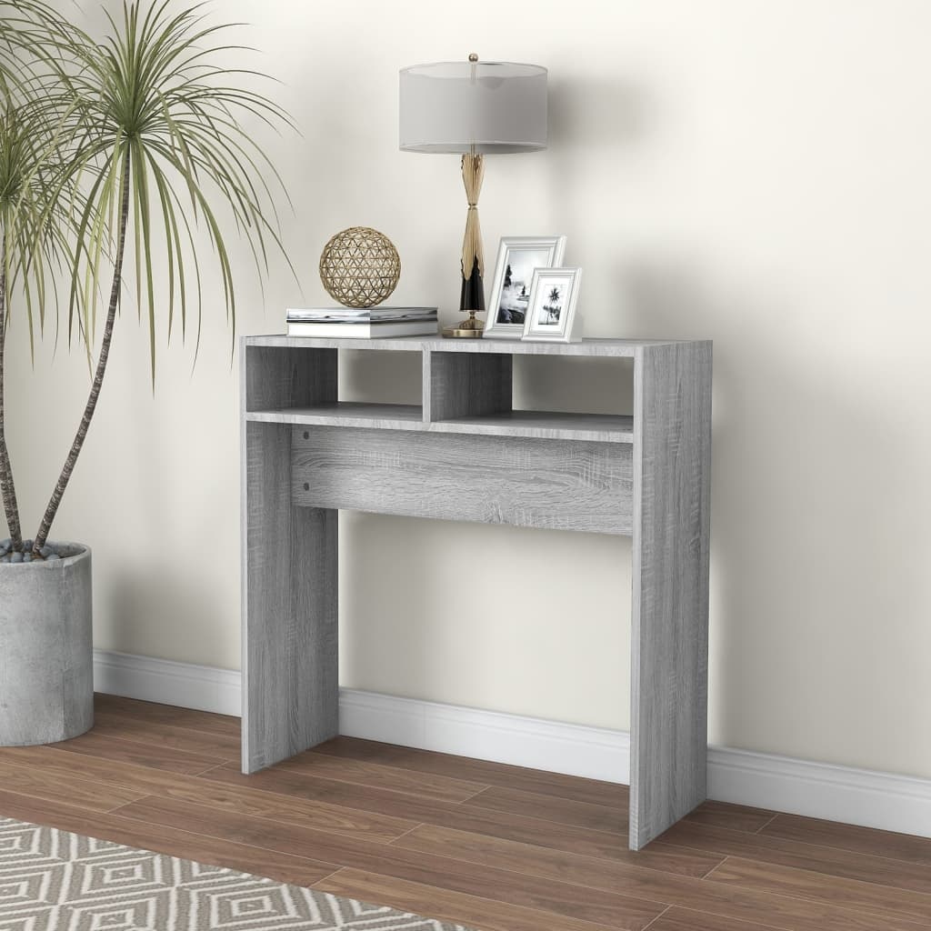 VidaXL Wandtafel 78x30x80 cm bewerkt hout grijs sonoma eikenkleurig