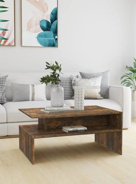 VidaXL Salontafel 90x60x42,5 cm bewerkt hout gerookt eikenkleurig