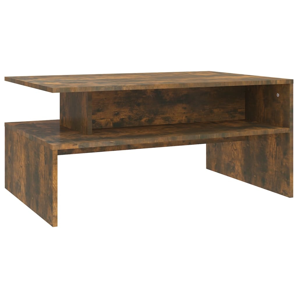 VidaXL Salontafel 90x60x42,5 cm bewerkt hout gerookt eikenkleurig