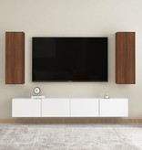 VidaXL Tv-meubelen 2 st 30,5x30x90 cm bewerkt hout bruineikenkleurig