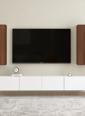 VidaXL Tv-meubelen 2 st 30,5x30x90 cm bewerkt hout bruineikenkleurig