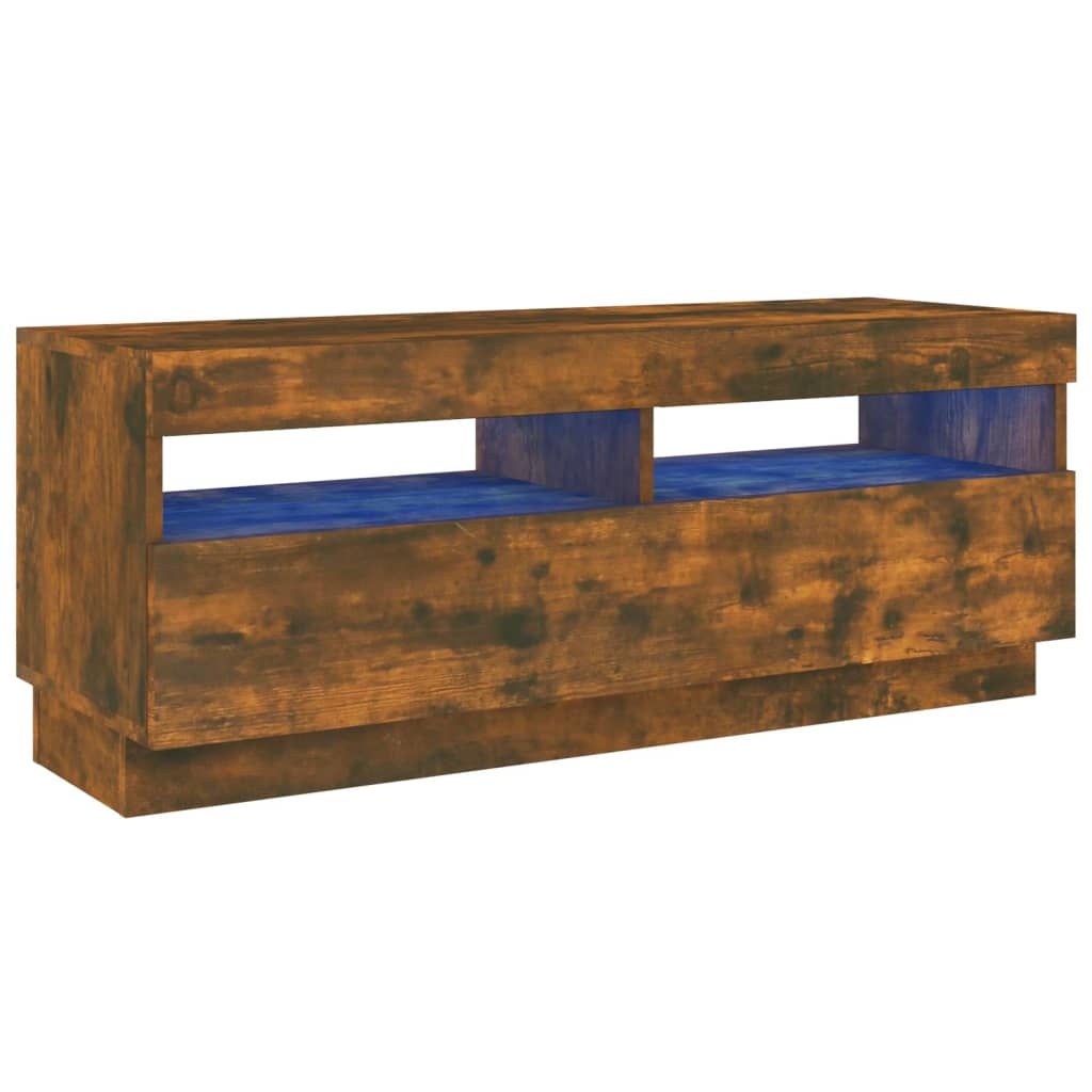 VidaXL Tv-meubel met LED-verlichting 100x35x40 cm gerookt eikenkleurig