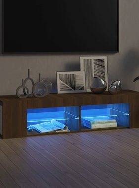 VidaXL Tv-meubel met LED-verlichting 135x39x30 cm bruineikenkleurig