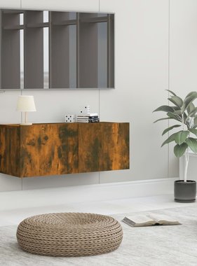 VidaXL Tv-meubel 80x30x30 cm bewerkt hout gerookt eikenkleurig