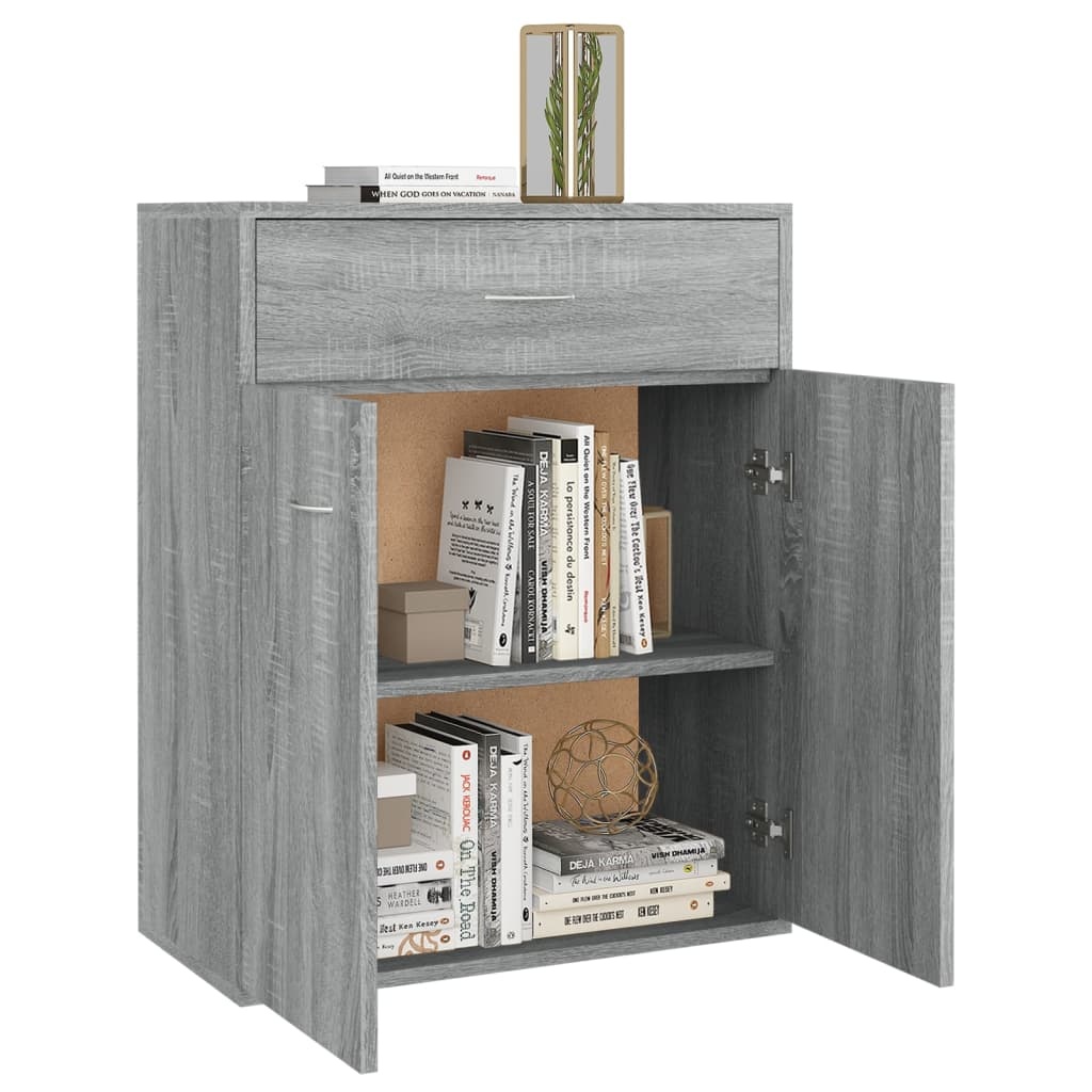 VidaXL Dressoir 60x30x75 cm bewerkt hout grijs sonoma eikenkleurig