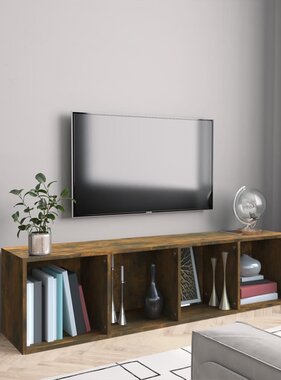 VidaXL Boekenkast/tv-meubel 143x30x36 cm bewerkt hout gerookt eiken