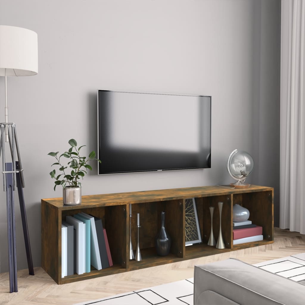 VidaXL Boekenkast/tv-meubel 143x30x36 cm bewerkt hout gerookt eiken