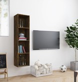 VidaXL Boekenkast/tv-meubel 143x30x36 cm bewerkt hout gerookt eiken