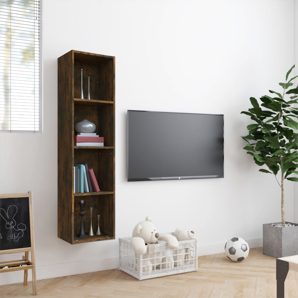 VidaXL Boekenkast/tv-meubel 143x30x36 cm bewerkt hout gerookt eiken