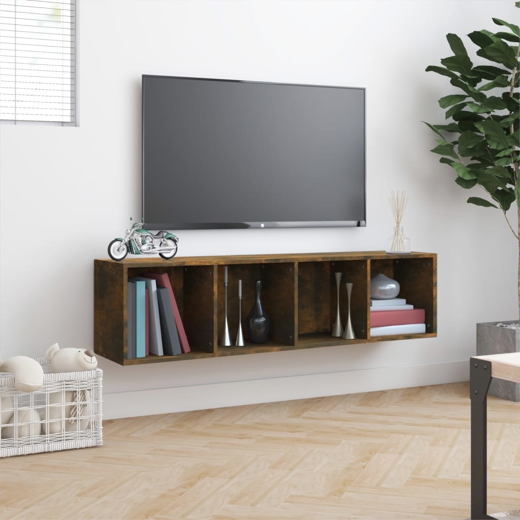VidaXL Boekenkast/tv-meubel 143x30x36 cm bewerkt hout gerookt eiken