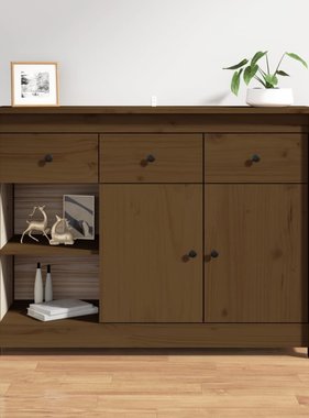 VidaXL Dressoir 100x35x74 cm massief grenenhout honingbruin