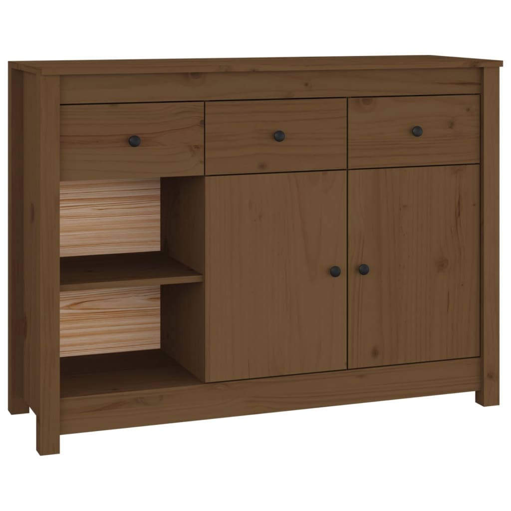 VidaXL Dressoir 100x35x74 cm massief grenenhout honingbruin