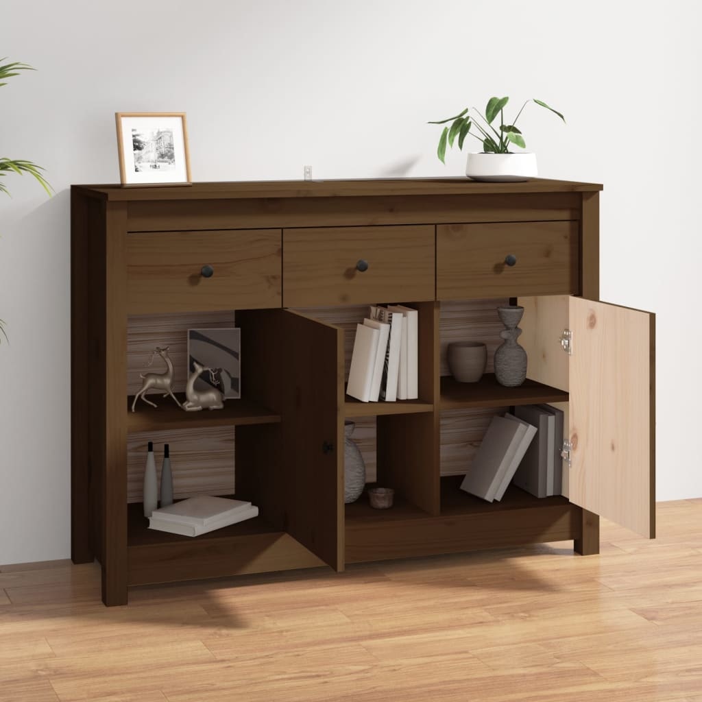 VidaXL Dressoir 100x35x74 cm massief grenenhout honingbruin
