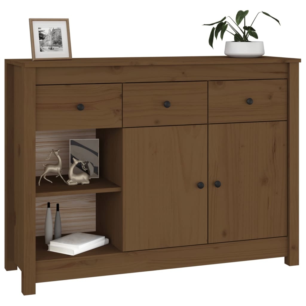 VidaXL Dressoir 100x35x74 cm massief grenenhout honingbruin