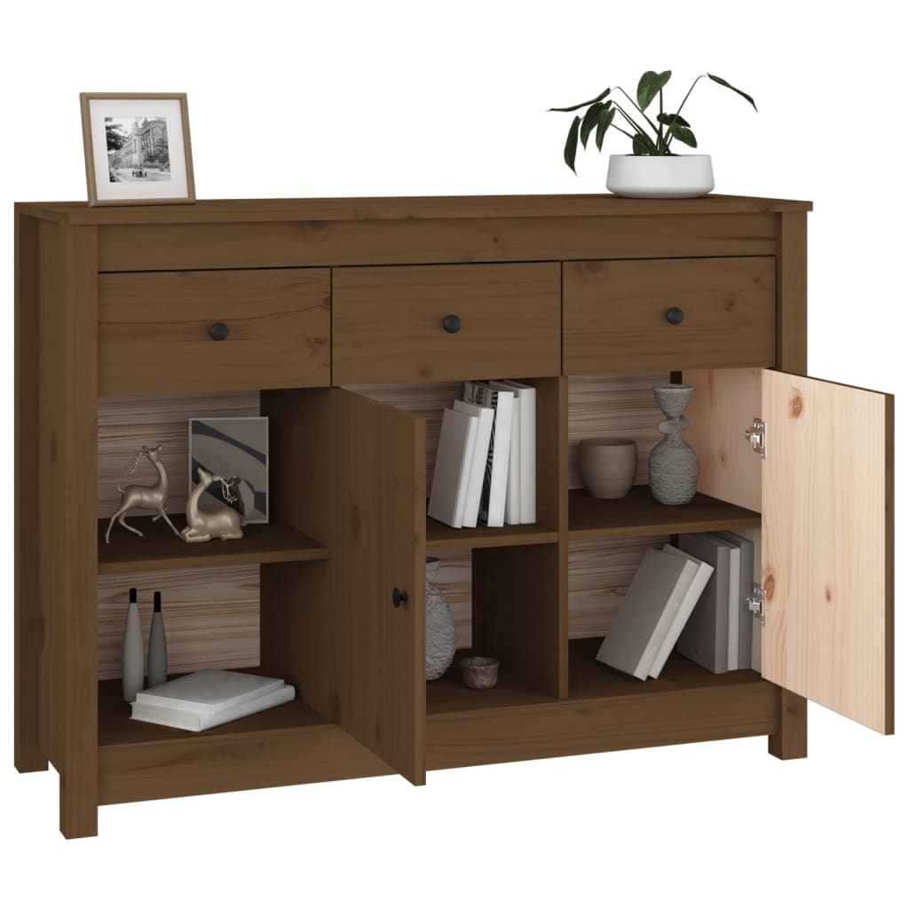 VidaXL Dressoir 100x35x74 cm massief grenenhout honingbruin