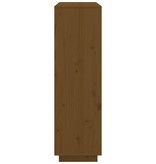 VidaXL Hoge kast 110,5x35x117 cm massief grenenhout honingbruin