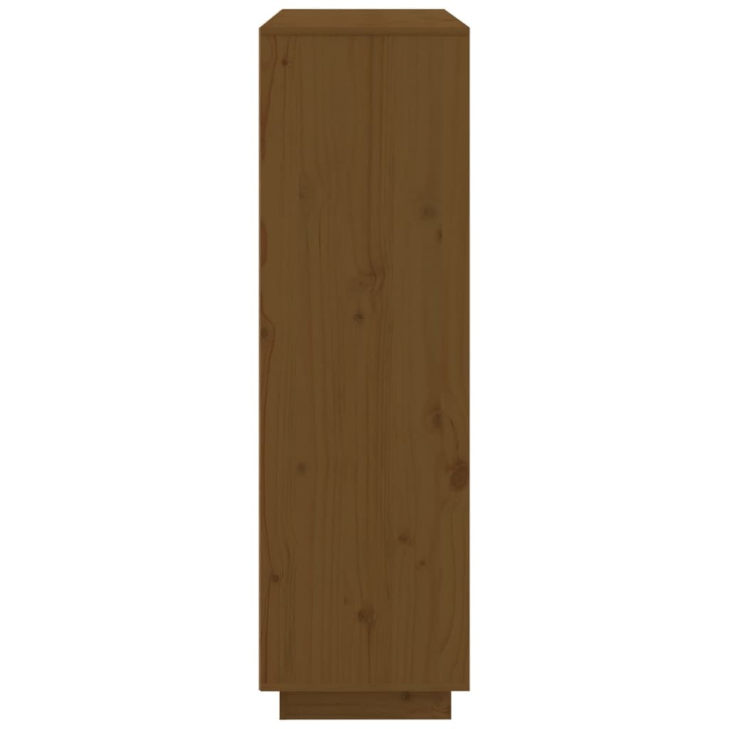 VidaXL Hoge kast 110,5x35x117 cm massief grenenhout honingbruin